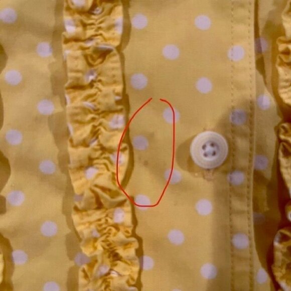 Class Club 2-Piece Set Yellow Polka Dot Top/Denim Pants with Yellow Trim 24M - Picture 5 of 6